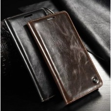 Samsung Galaxy A7 - Caseme Vintage Luxury Slim Flip PU Leather Stand Protective Phone Cover Case - Brown